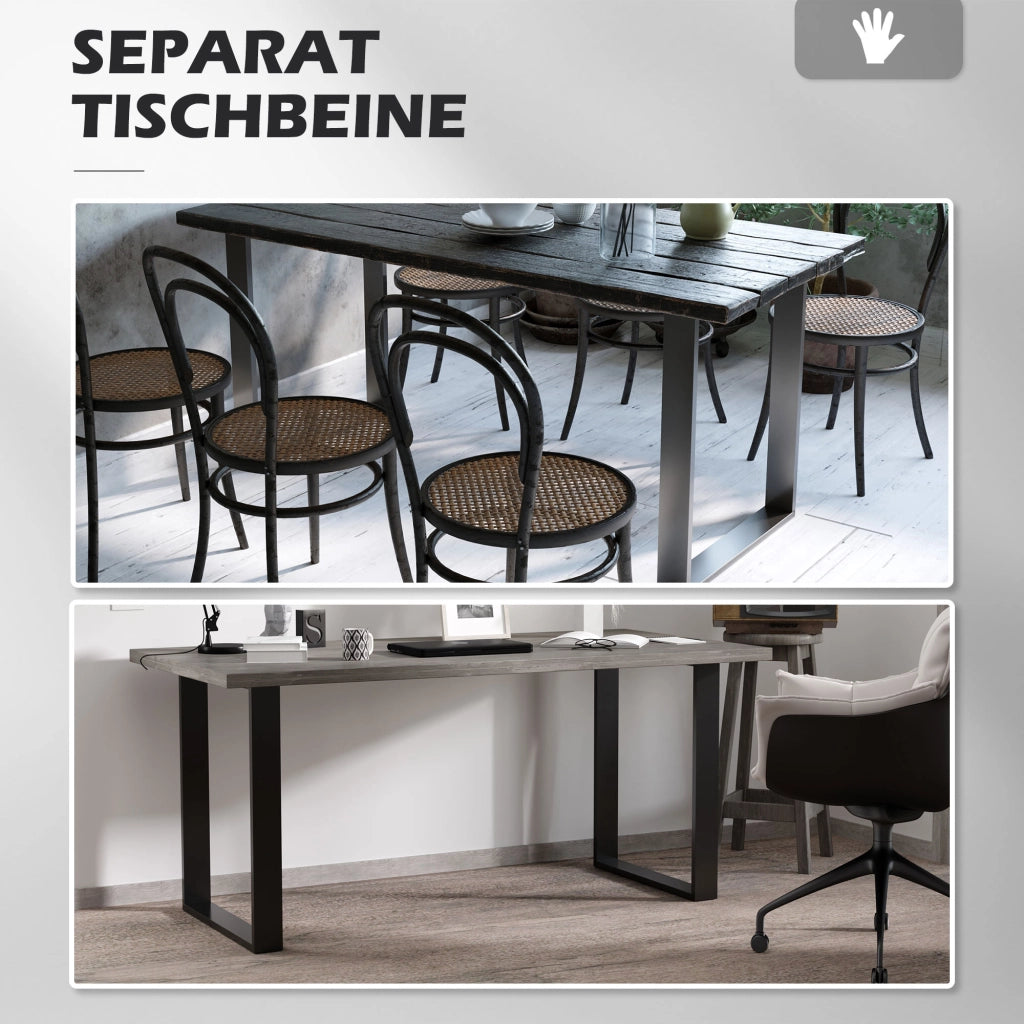 Gamba per tavolo ¨C zephmum ¨C acciaio, nero, design industriale, 72x60 cm
