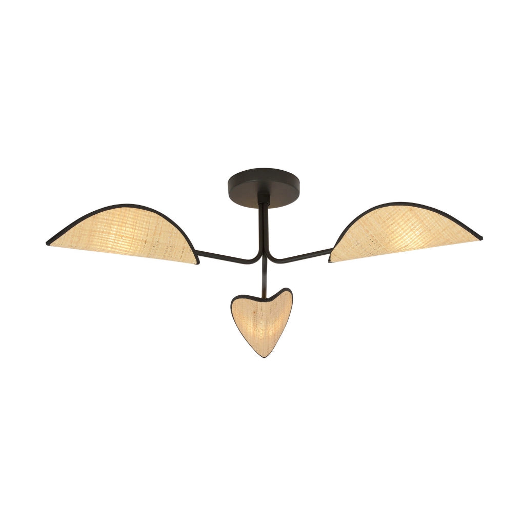 Plafoniera Emibig Gomez 3 rattan nero 3xE14 dimmer
