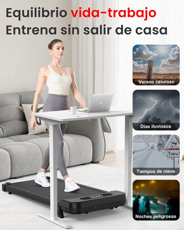 Tapis roulant inclinato  con triplo sistema di ammortizzazione e motore silenzioso da 2,5 CV, portata massima 130 kg, velocità 1-8 km/h