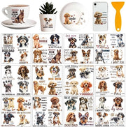Decori per finestre e mobili 12 fogli - Stickers trasferibili - Decorazioni per finestre e mobili - Animali e decorazioni - Materiali per hobby - Dimensioni 14 x 14 cm - Stickers decorativi