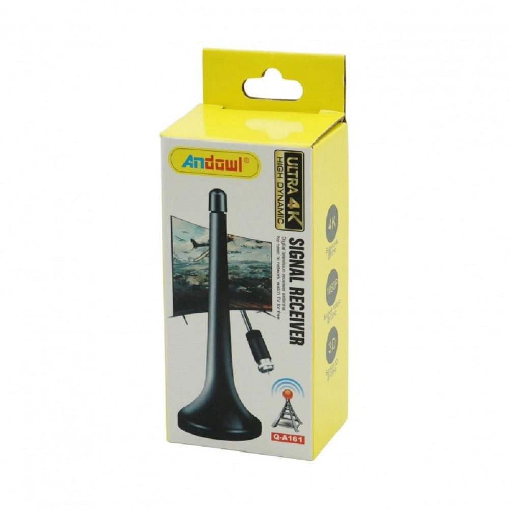 Trade Shop - Antenna Di Segnale Tv Per Interni 1080p Base Magnetica Con Cavo Coassiale Q-a162 -