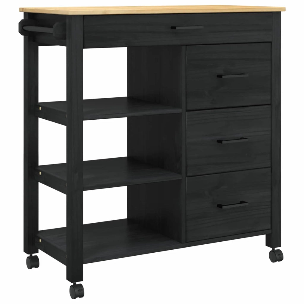 Carrello da Cucina MONZA Nero 84 x 40 x 88,5 cm CFW6154194