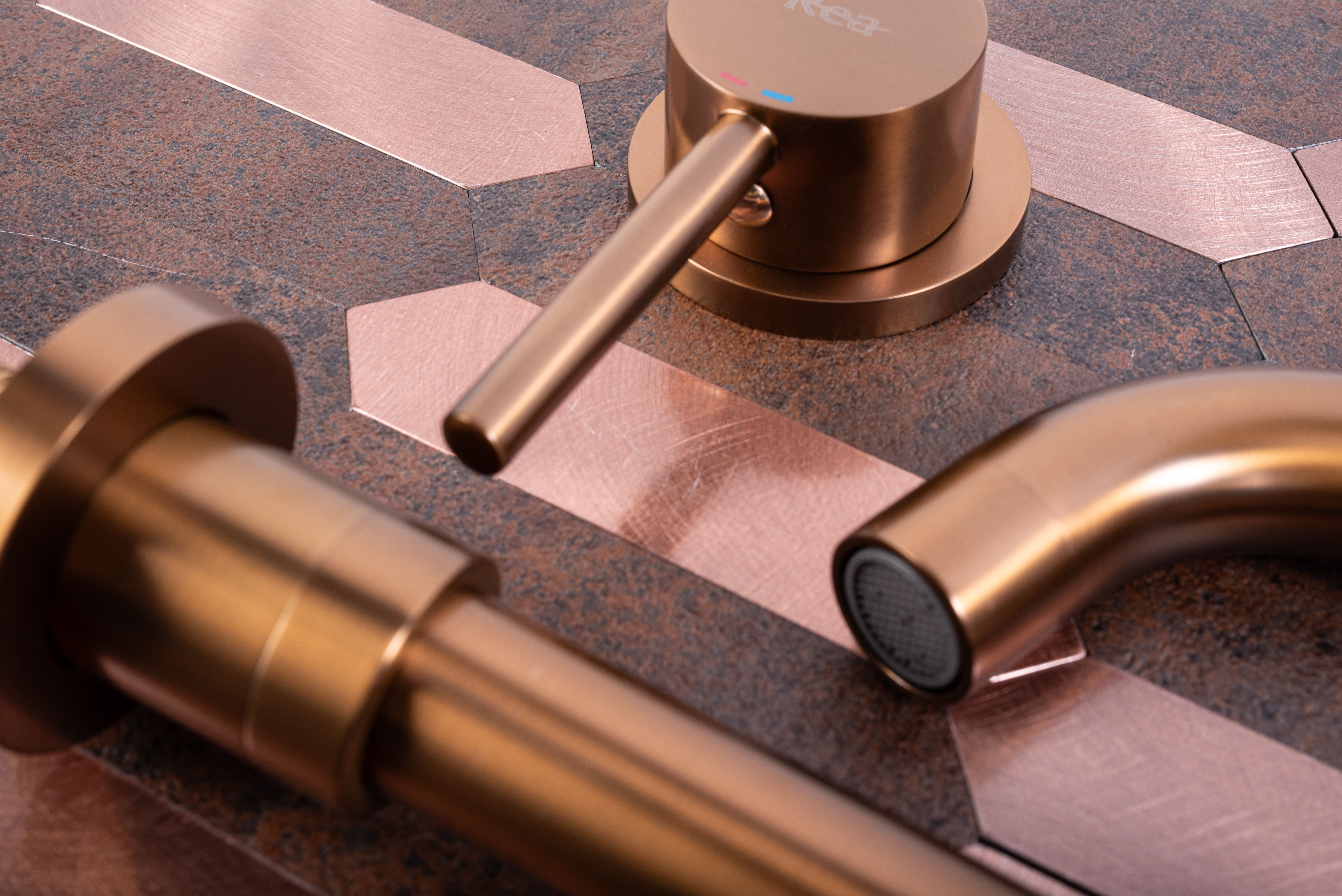 Rubinetto Da Incasso Rea Lungo Copper Brusht + Box