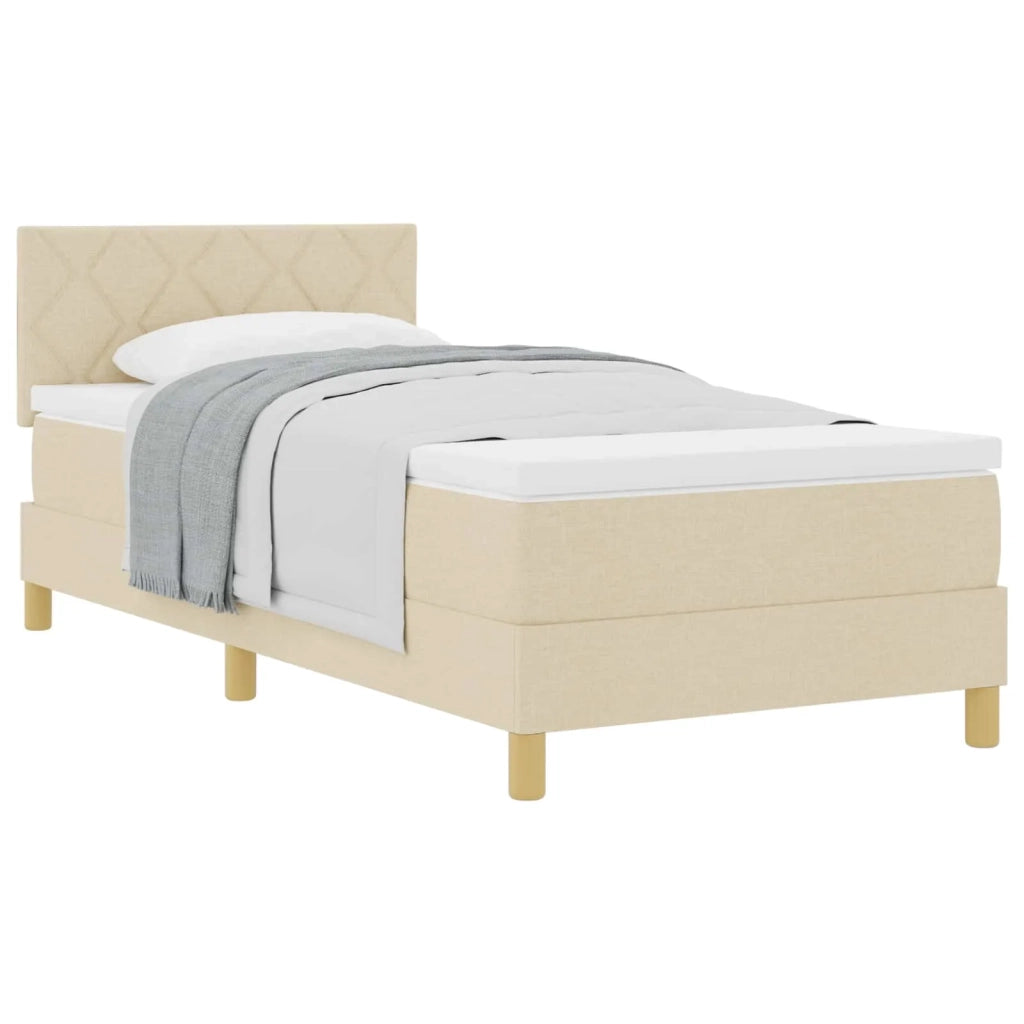 Letto a molle con cuscino Crema 90 x 190 cm Tessuto 3338963