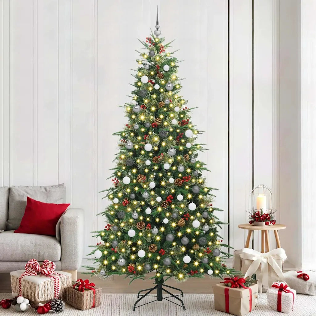 Albero di Natale Artificiale con Rami Pieghevoli Verde 240 cm 3397444