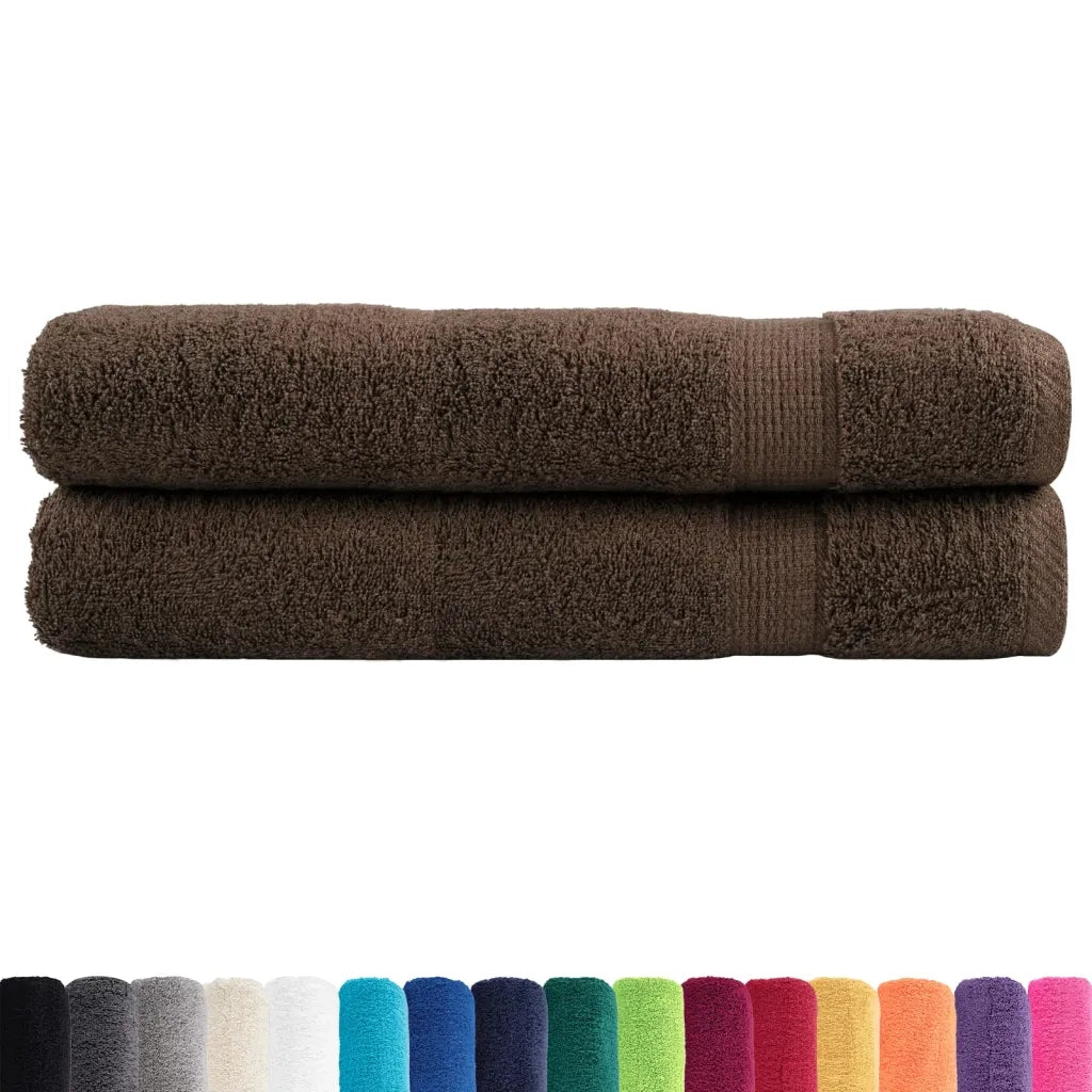 Asciugamani Premium SOLUND 2 pz Marrone 100x200 cm 600 g/m² 137245