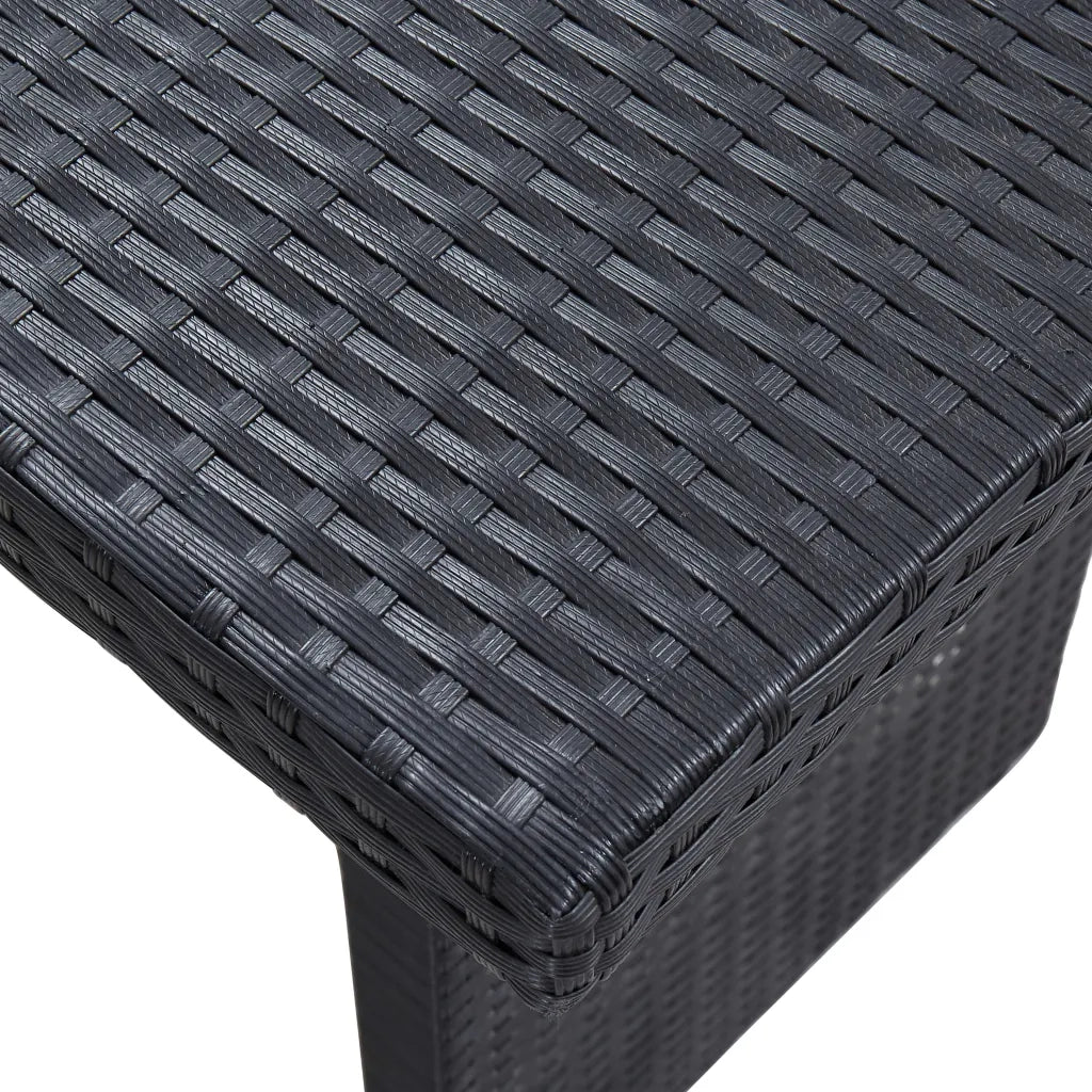 Set Divani da Giardino 3 pz con Cuscini in Polyrattan Nero 46397