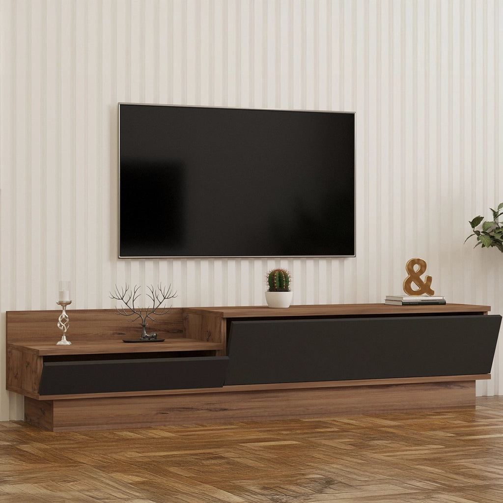 Persico, Mobile Porta tv 2 Ante, 160x35x35h cm Nero Antracite
