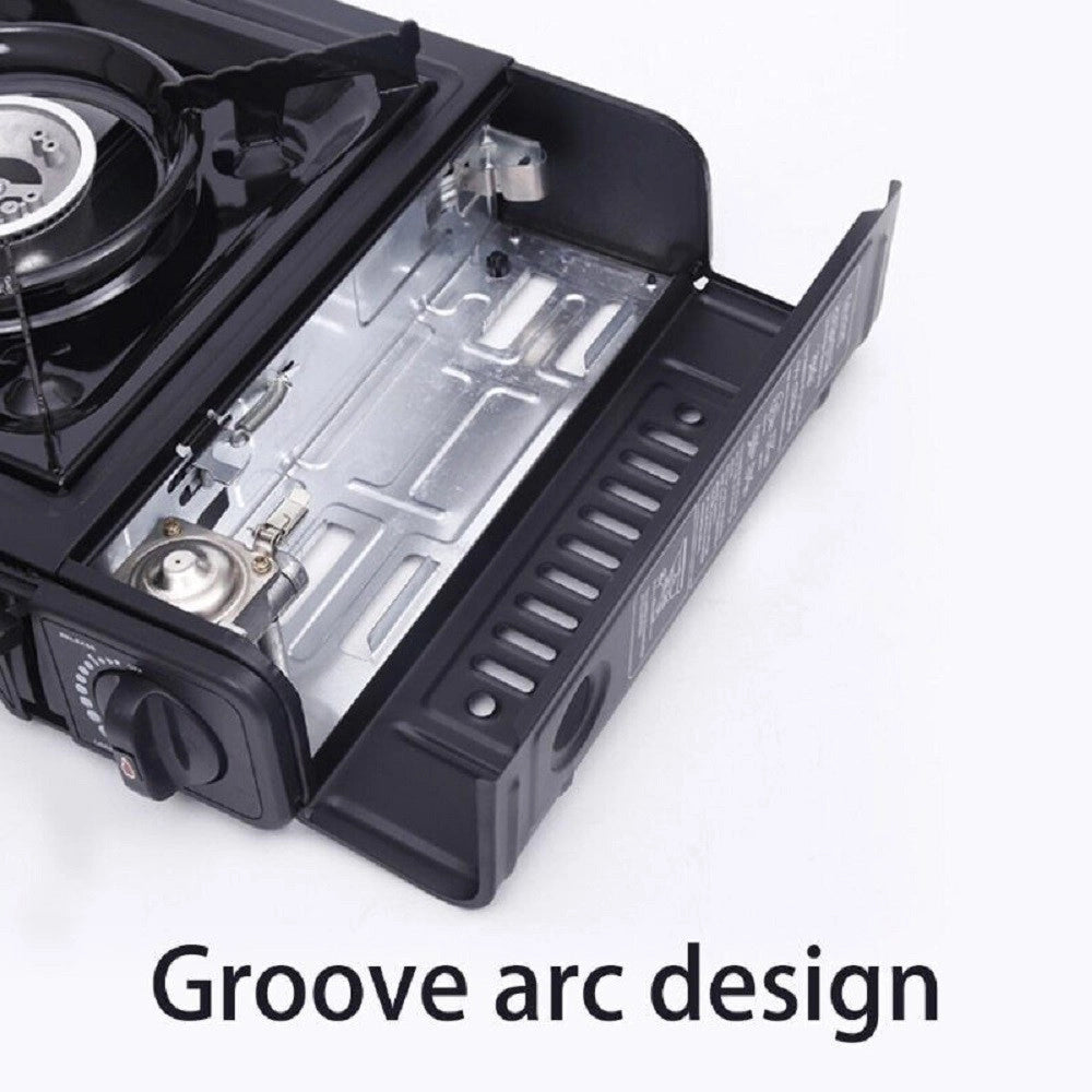 Trade Shop - Fornello Acciaio A Gas Q-ws155 Campeggio Casa Portatile 2900w Piano Cottura Cucina -