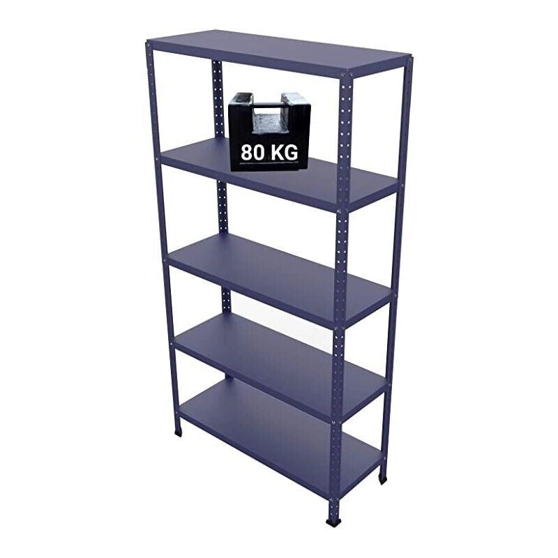 SCAFFALE IN METALLO BLU ETTORE KIT BULLONI 100 X 40 X H 187 CM 5 RIPIANI