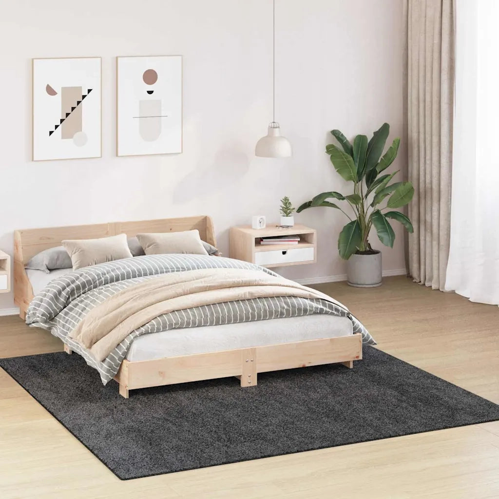 Tappeto Shaggy Antiscivolo Grigio scuro 200 x 200 cm PP 4019771