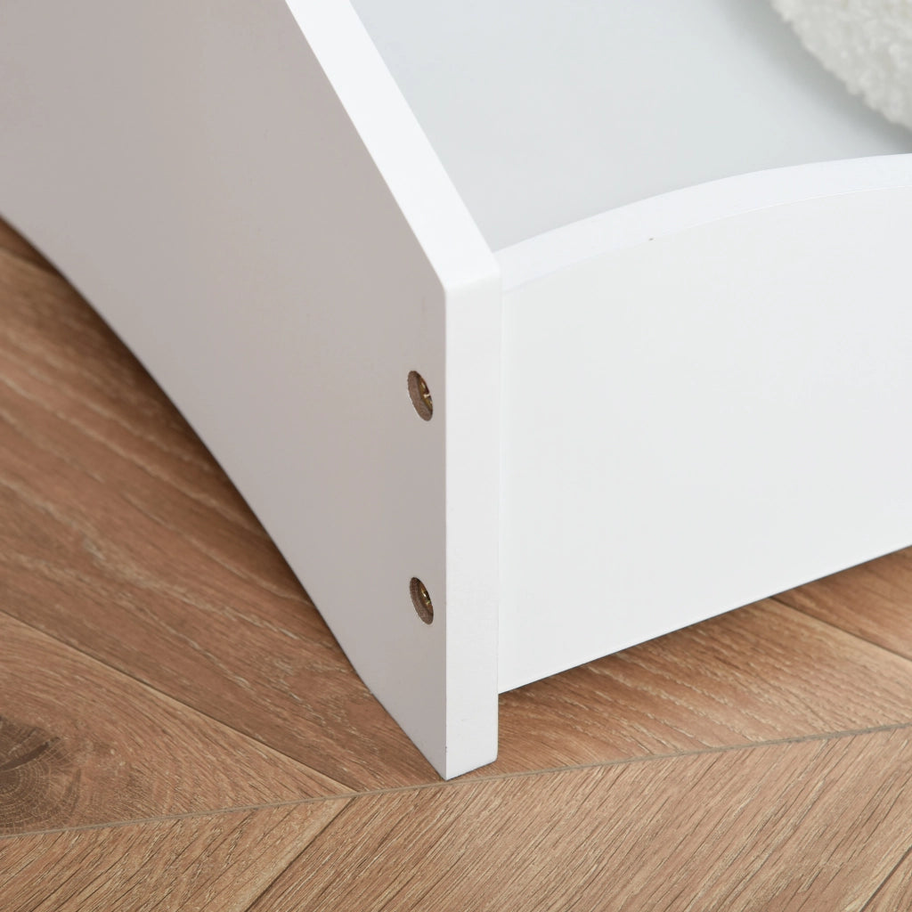 EasyComfort Appendiabiti per Bambini con Ripiani e Ganci Laterali, Arredamento per Cameretta in Legno, 70.5x37x103cm, Bianco