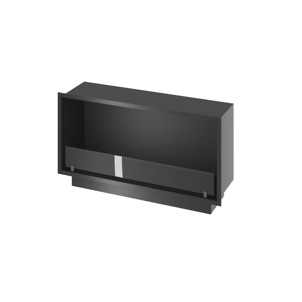 Caminetto a Bioetanolo Inside Black 1000 da Incasso - Nero Opaco, con Vetro, Bruciatore 3L, Design Moderno