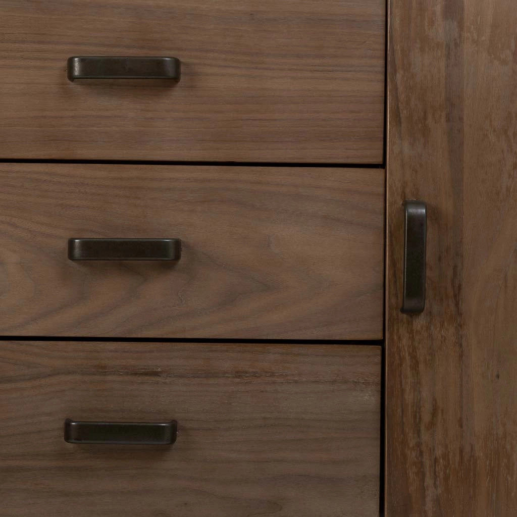 Credenza in legno e metallo nero 145x47x76,5h cm