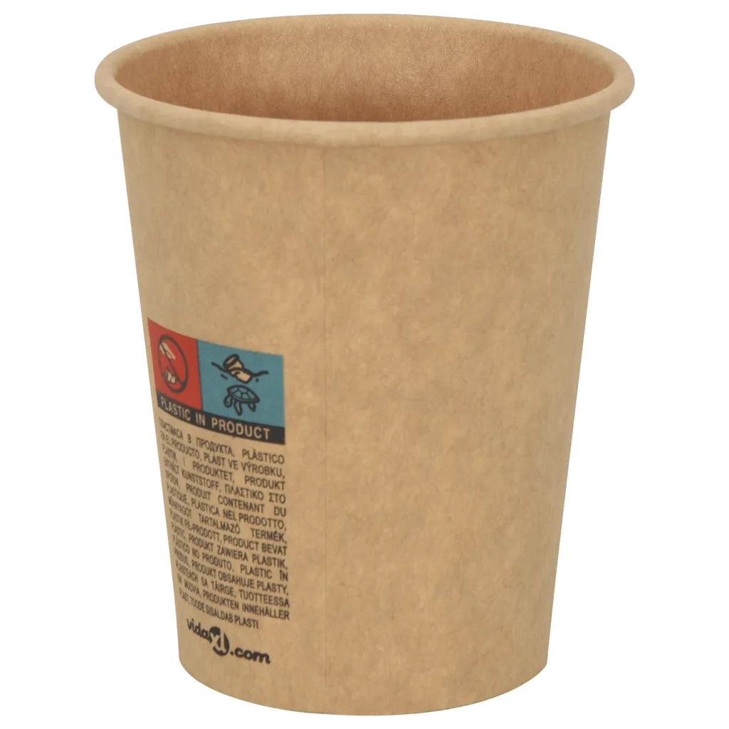 Bicchieri da Caffè in Carta 1000 pz 8oz 200ml Marrone 4102795