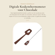 Termometro per cucina digitale 32 cm - Sonda metallica - Spatola in silicone - Misura temperatura - Cucina con precisione - Adatto per cioccolato/sauci - Termometro per cottura