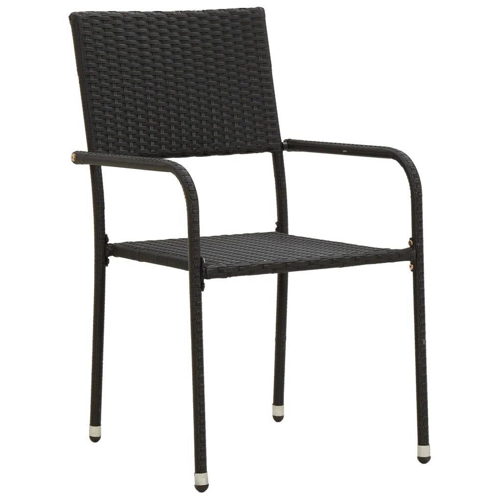 Set da Pranzo da Giardino 3 pz in Polyrattan Nero 3120086
