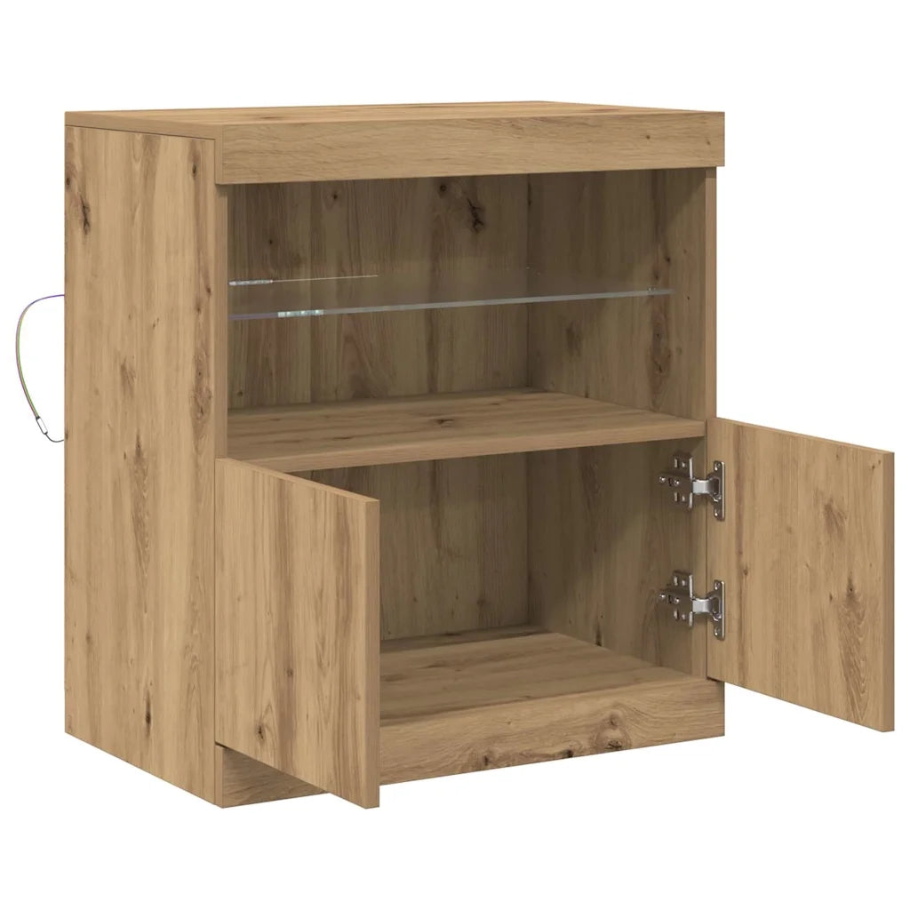 Credenza | Madia LED Marrone 60,5 x 37 x 67 cm Legno multistrato