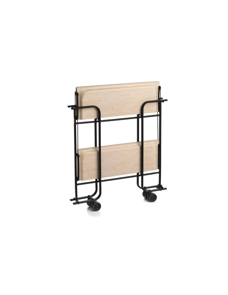 Carrello da cucina pieghevole nero con ruote BAUHAUS 2 ripiani