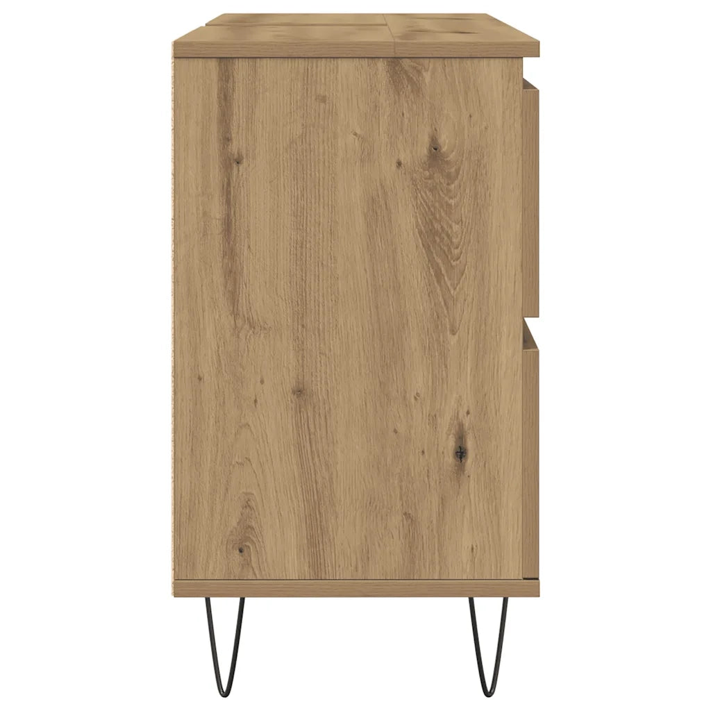 Mobiletto da Bagno Rovere Artigianale 80x33x60 cm in Truciolato
