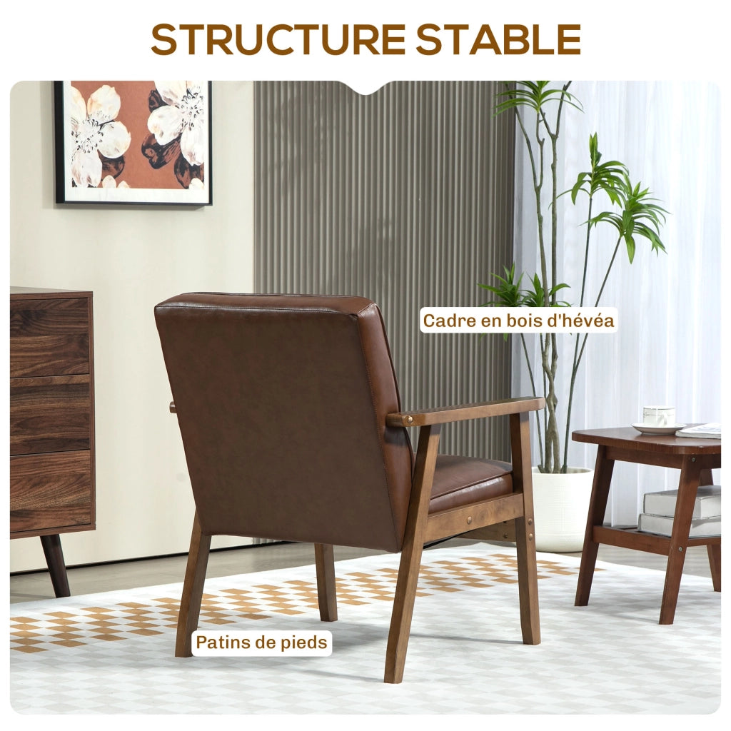 Poltrona in similpelle ¨C zephmum ¨C marrone 64x73x81