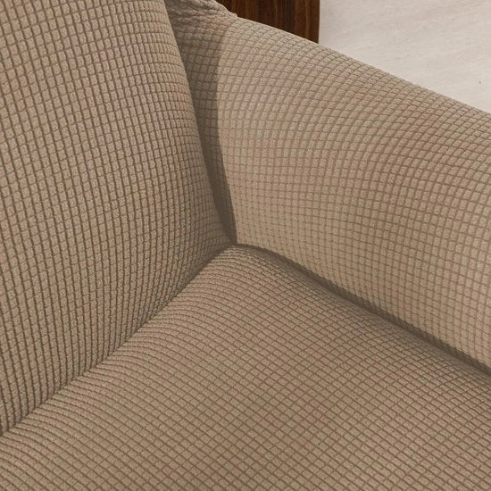 Sofa estensibile con coprifuoco, coprifuoco Jacquard per divano, poltrona 1 posti (Sabbia, 85-115 cm)