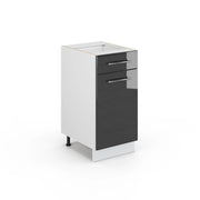 Mobiletto base per cucina Fame-Line Antracite lucido/Bianco 40 cm senza piano di lavoro Vicco