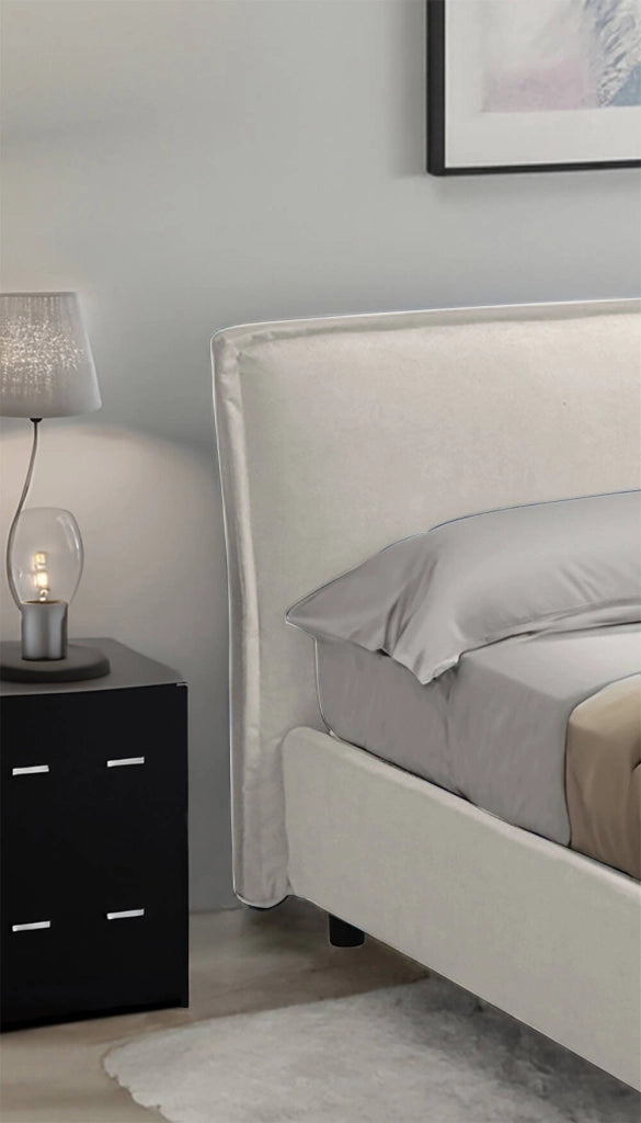 Brosso, Letto Alla Francese Sfoderabile Made in Italy, Beige