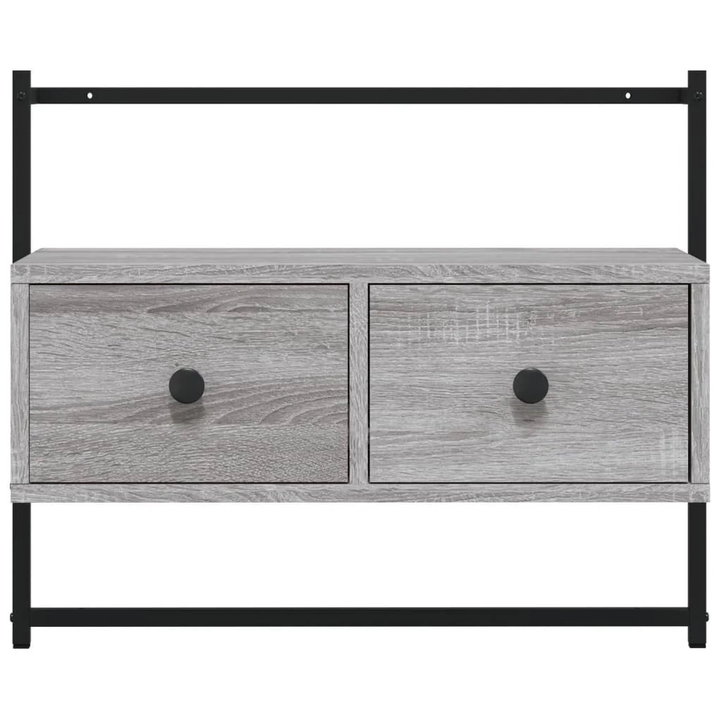 Mobile TV multimediale mensola TV credenza TV sala da pranzo soggiorno camera da letto montaggio a parete legno Sonoma 60,5 x 30 x 51 cm grigio 02_0028190