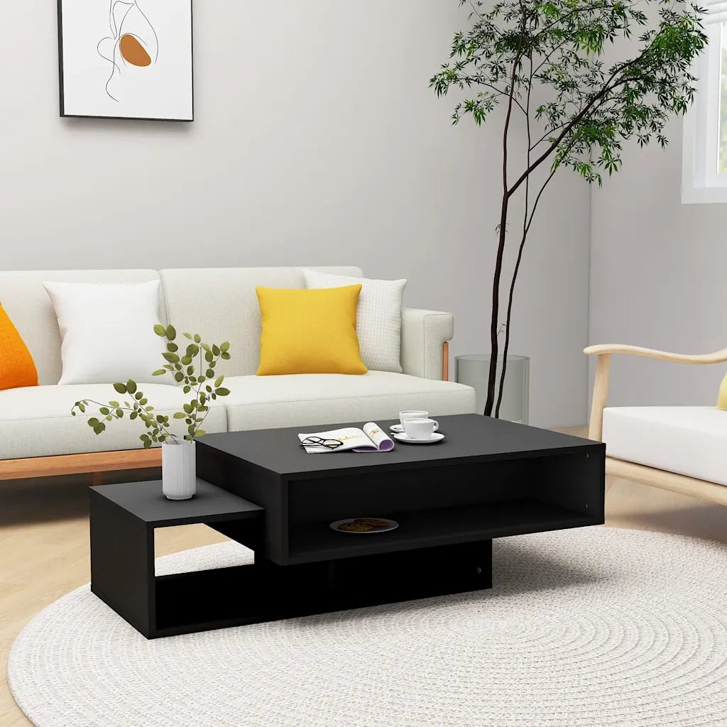 Tavolino da salotto | Tavolino da caff¨¨ | Tavolino da Soggiorno Nero 105x55x32 cm in Truciolato