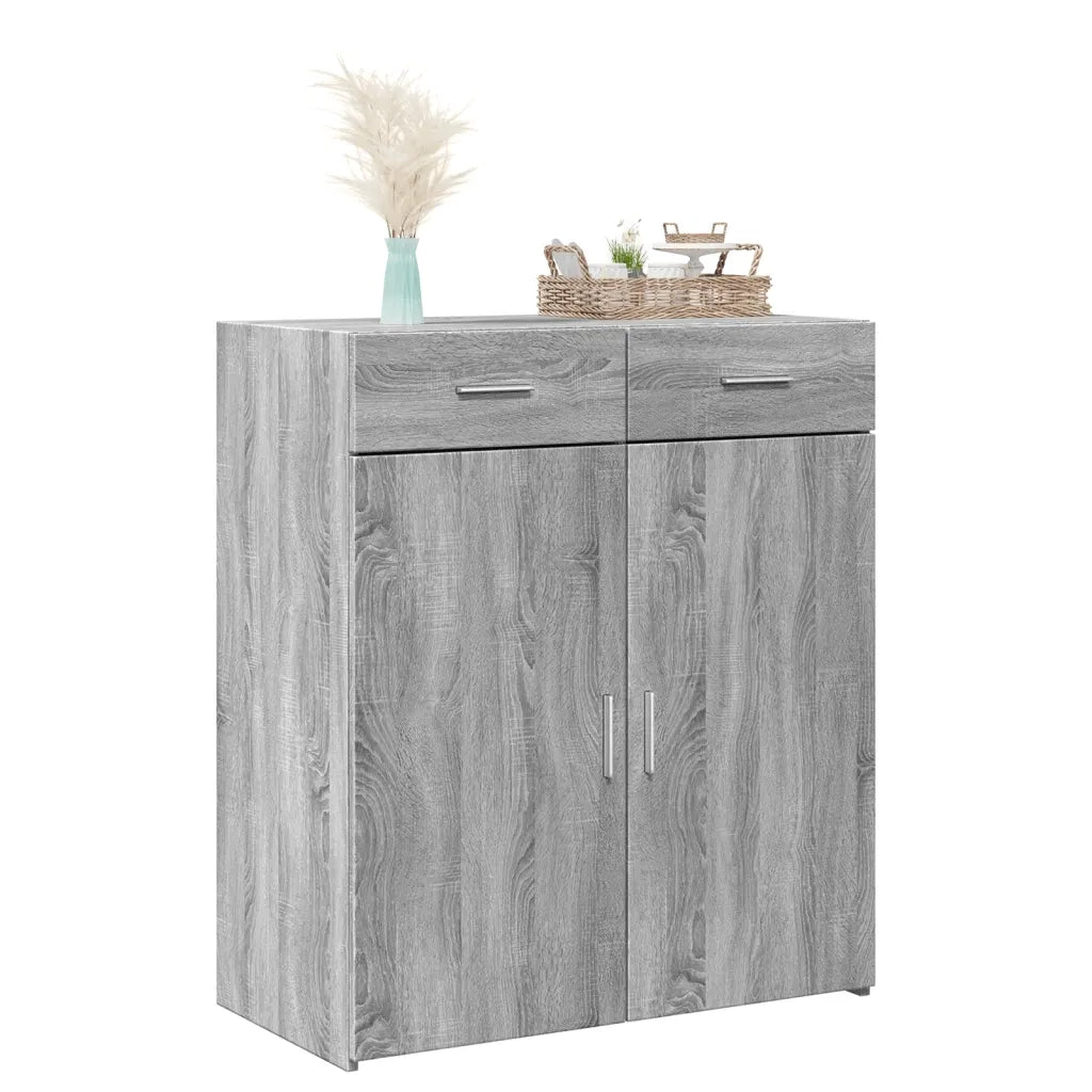 Credenza-Buffet-Armadio da cucina Grigio Sonoma 80x42,5x93 cm in Legno Multistrato 108916