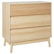 Cassettiera in legno chiaro MDF 3 cassetti Gambe in legno di pino Design moderno Camera da letto Soggiorno