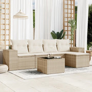 Set Divano da Giardino 6 pz con Cuscini Beige in Polyrattancod mxl 91075
