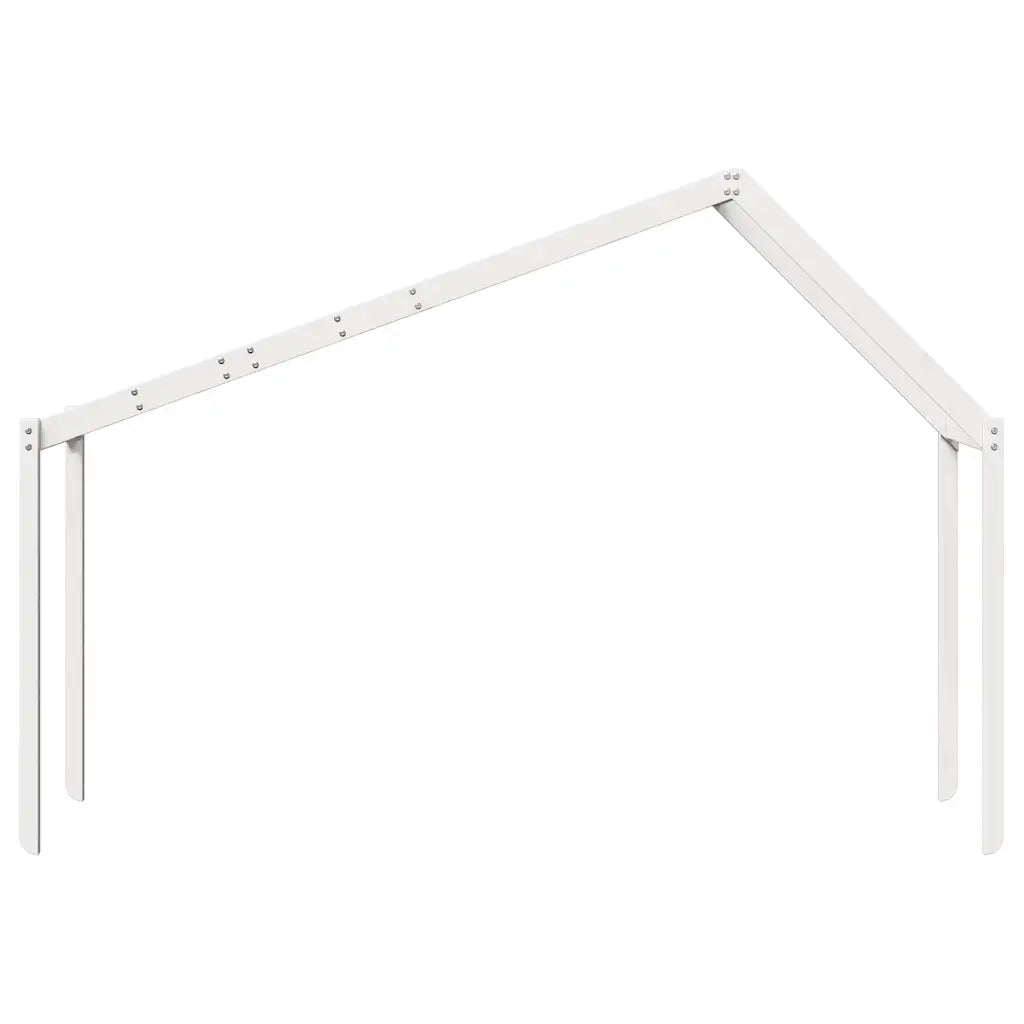 Tetto Letto Bambini Bianco 213x95,5x144,5cm Legno Massello Pino