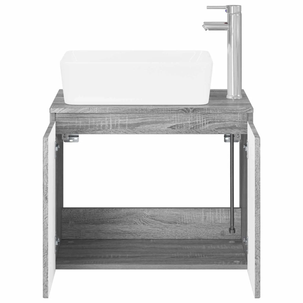 Set di mobili per il bagno Sonoma grigio Legno ingegnerizzato 3404336