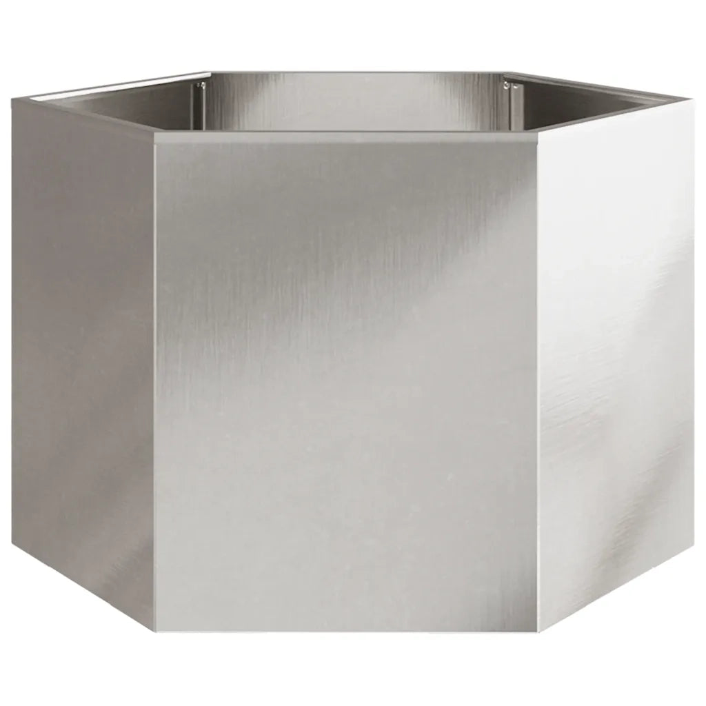 Fioriera da Giardino Esagono 69x60x45 cm in Acciaio Inox 851126