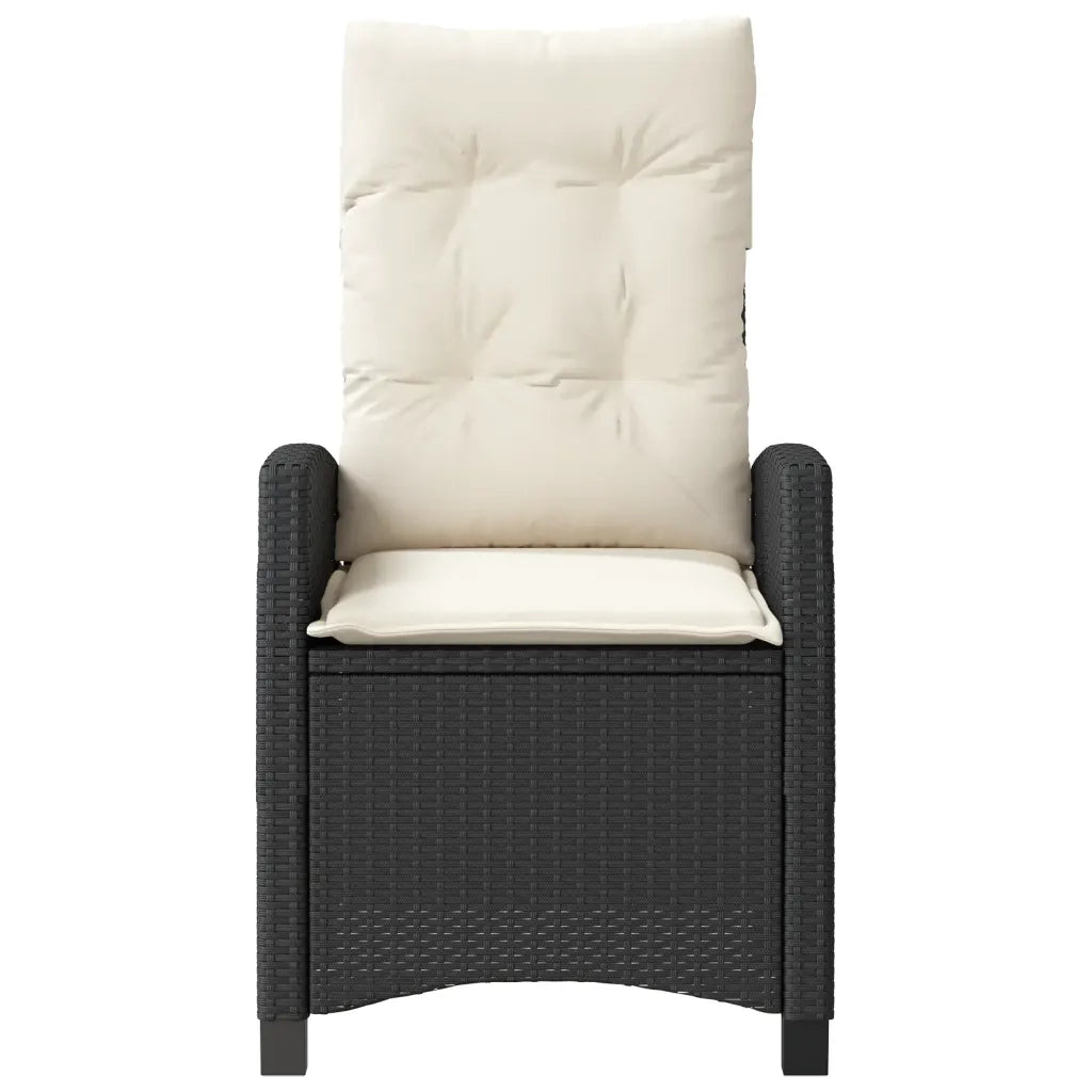 Set da Bistr¨° 3 pz | Set Salotto da Giardino con Cuscini Nero in Polyrattan
