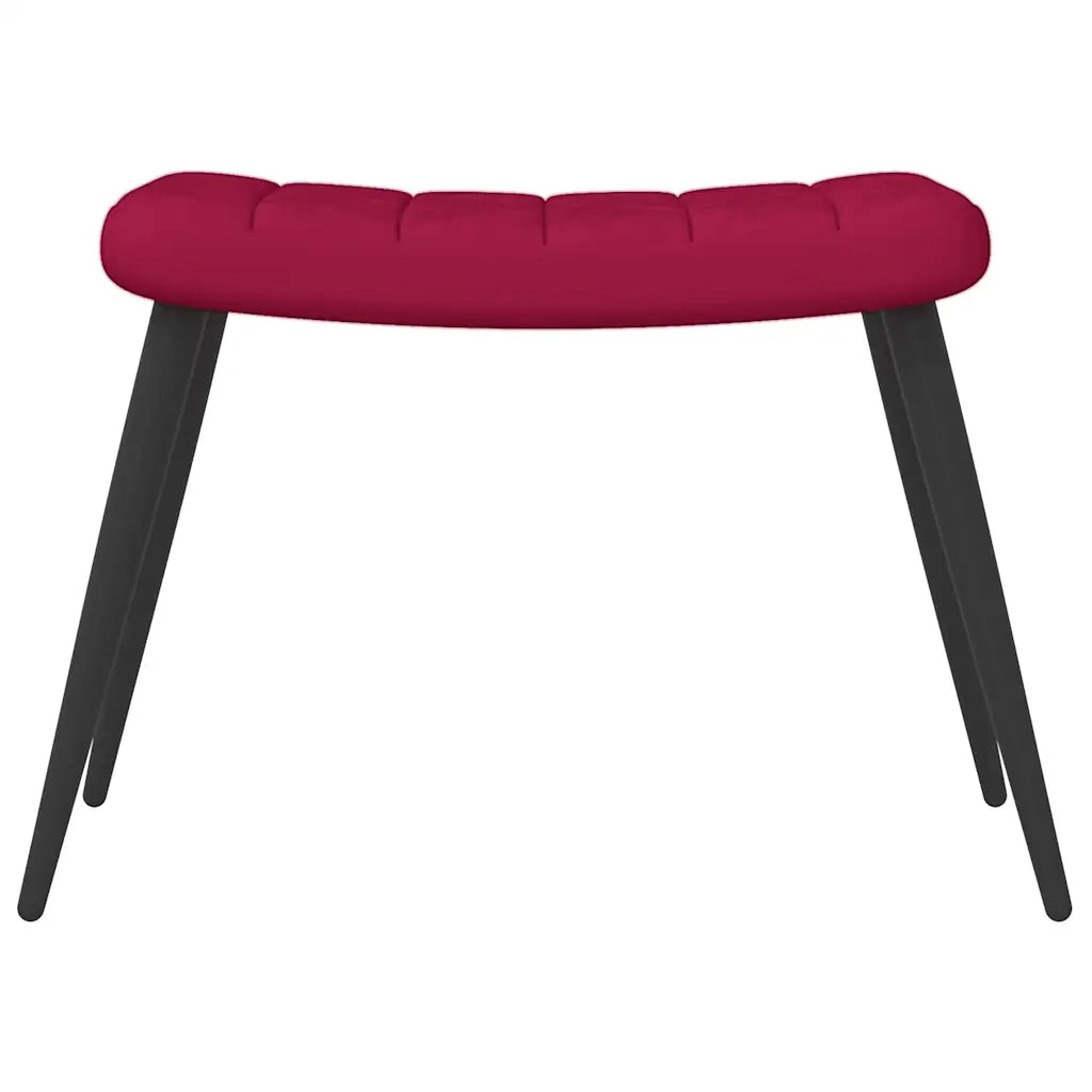 vidaXL Poltrona Relax con Sgabello Rosso Vino in Velluto