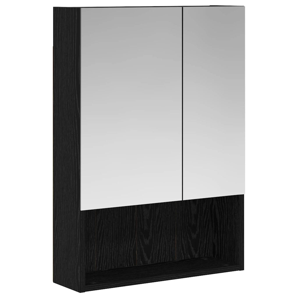 Mobiletto per specchio da bagno Rovere Nero 50 x 14,5 x 70 cm 889200