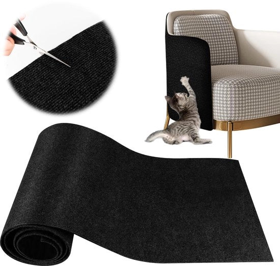 Matto di protezione per gatti, 200 * 40 cm, con adesivo self-attacco, matto per gatti tagliabile in DIY, protezione per gatti contro la rottura del divano, matto per gatti da appendere, palo di arrampicata per gatti in DIY (nero)