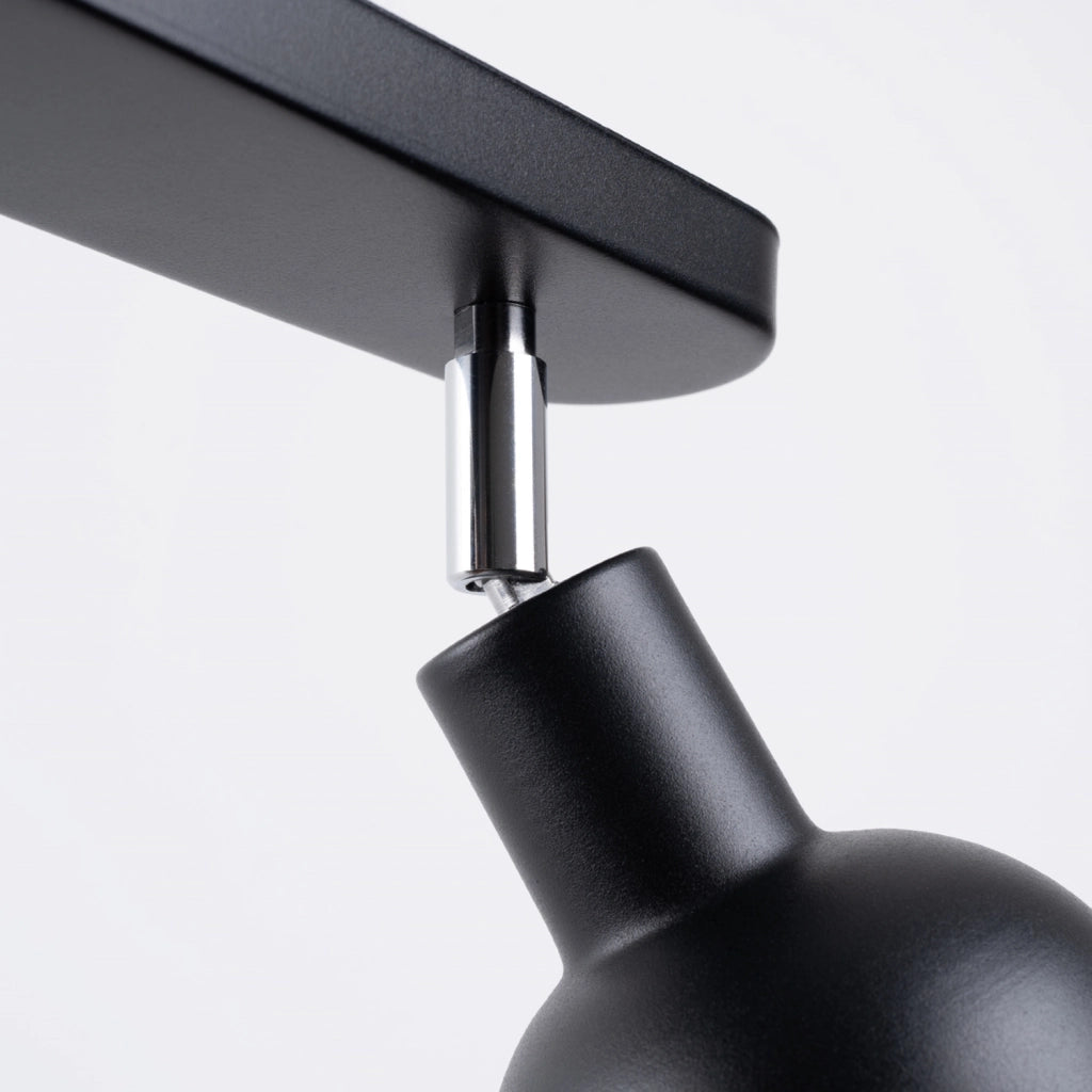 Faretto soffitto minimal doppio nero 2xE27 Pure Lume