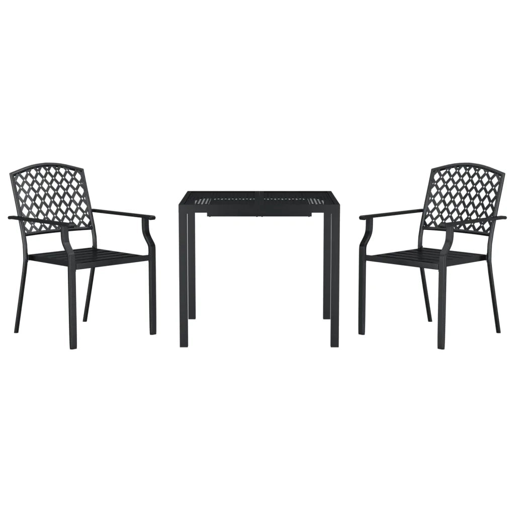 Set da Pranzo da Giardino 3 pz in Acciaio Antracite 3187997