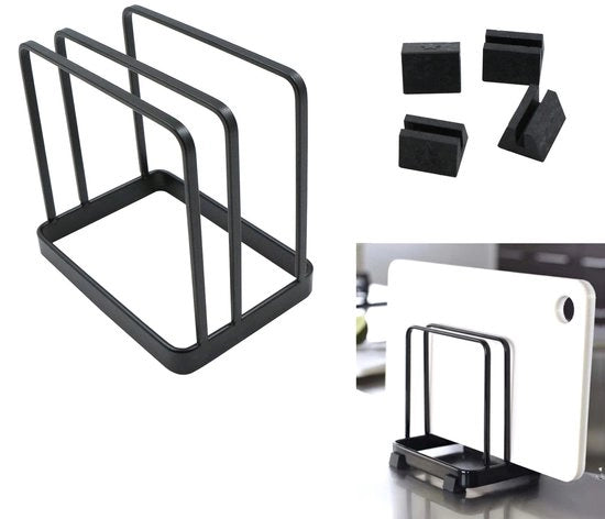 Organizzatore per Snidipiano - Aria Recuperatrice Spaziale - Compartimento di Stoccaggio in Metallo - Gommini Antiscivolo - Nero - 8,5 x 12 x 12 cm