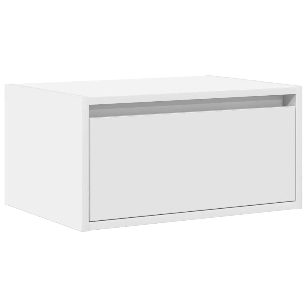 Comodino a Parete con Luci LED Bianco