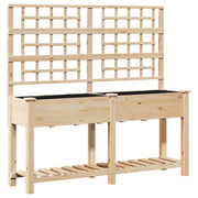 Fioriere | Cassetta per fiori | Vaso da giardino con lo scaffale Beige 161 x 46 x 152,5 cm