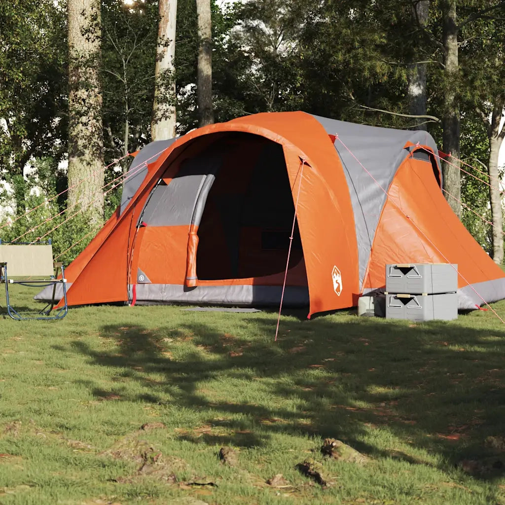 Tenda da Campeggio a Cupola 6 Persone Grigio e Arancione 4009463