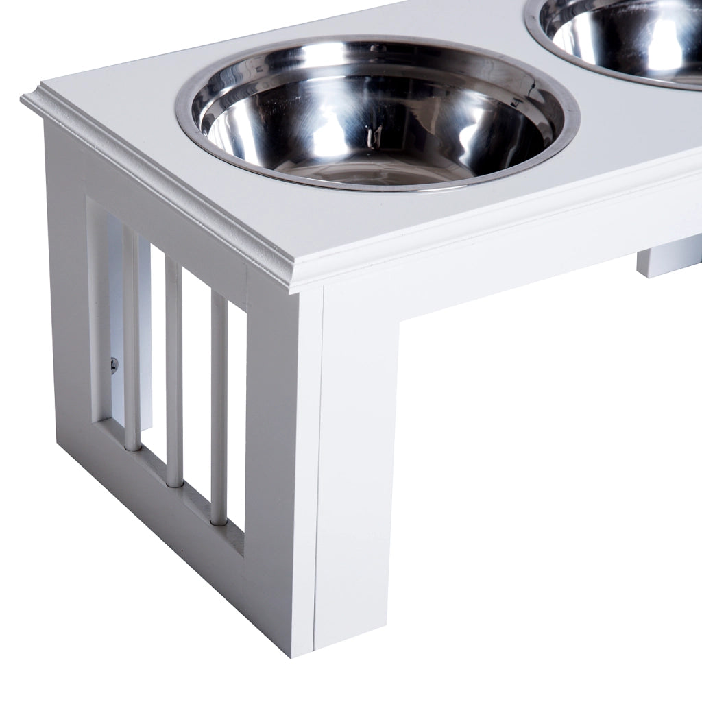 Stazione Alimentazione Cani Antiscivolo ¨C Xylo ¨C Bianco 58,4x30,5x25,4cm 2L