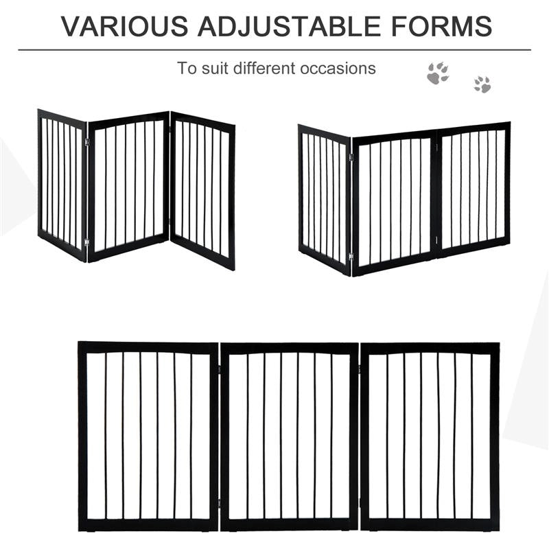 CANCELLINO PER CANI E ANIMALI DOMESTICI A 3 SEZIONI, DIVISORIO DI SICUREZZA PIEGHEVOLE 160X1.2X76CM