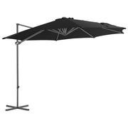 Ombrellone a Sbalzo con Palo in Acciaio 300 cm Nero da giardino cod mxl 29600