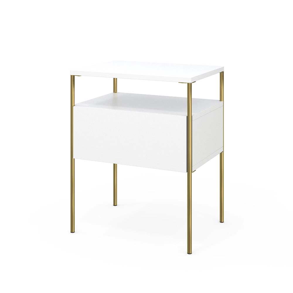 Vicco Comodino camera da letto Bianco/Oro 40 x 50 cm